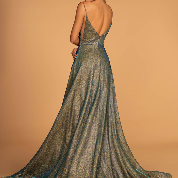 V-Neckline Sleeveless Long Prom Dress GL2644 - Picture 2 of 5